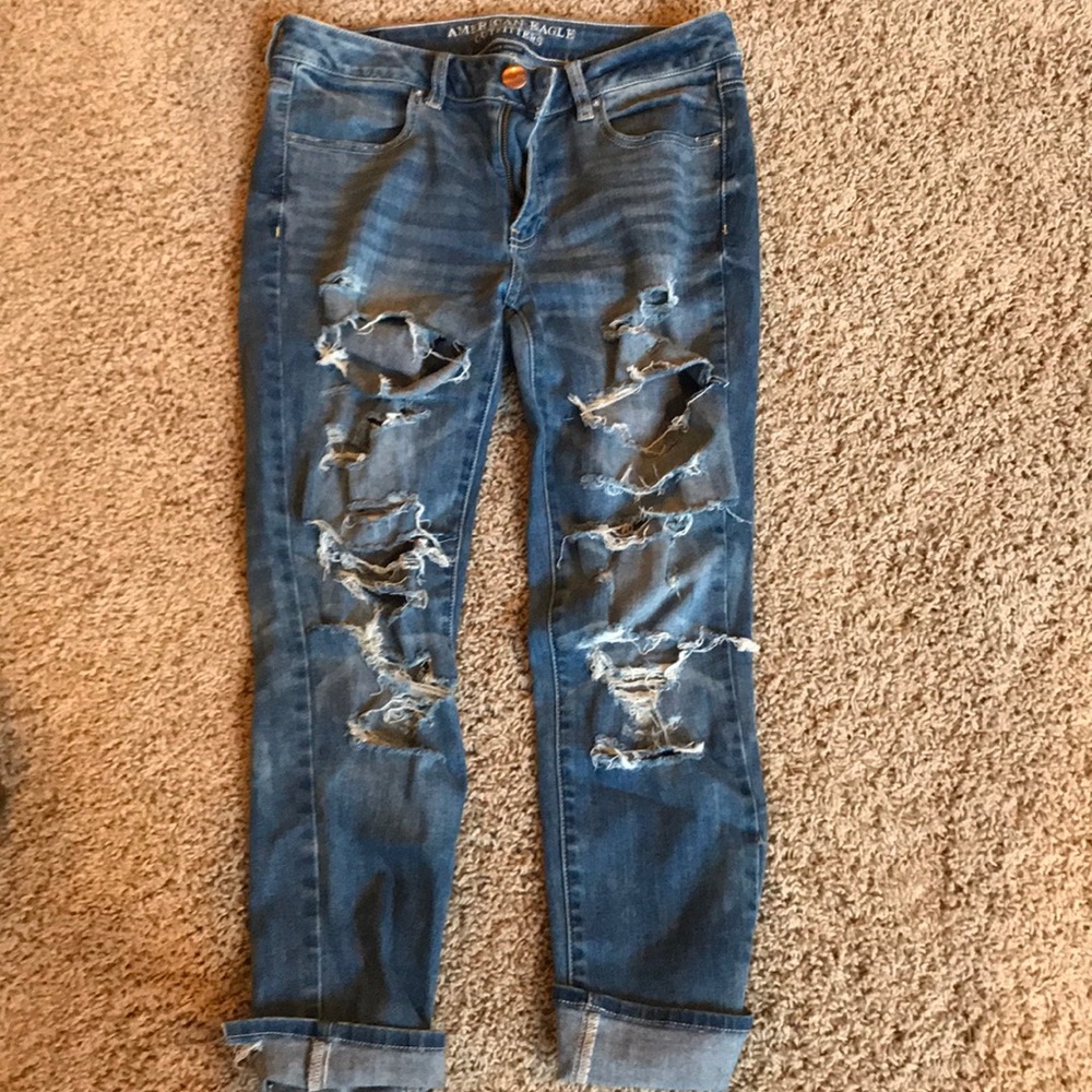 American Eagle super stretch ripped jeans